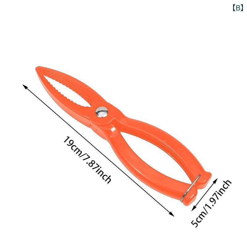 魚掴み器 ABS樹脂製 頑丈 フィッシュグリップ ルアーフィッシング バス釣り 釣り具 アウトドア レジャー 携帯便利 軽量 コンパクト ブラック オレンジカラー フィッシュホルダー