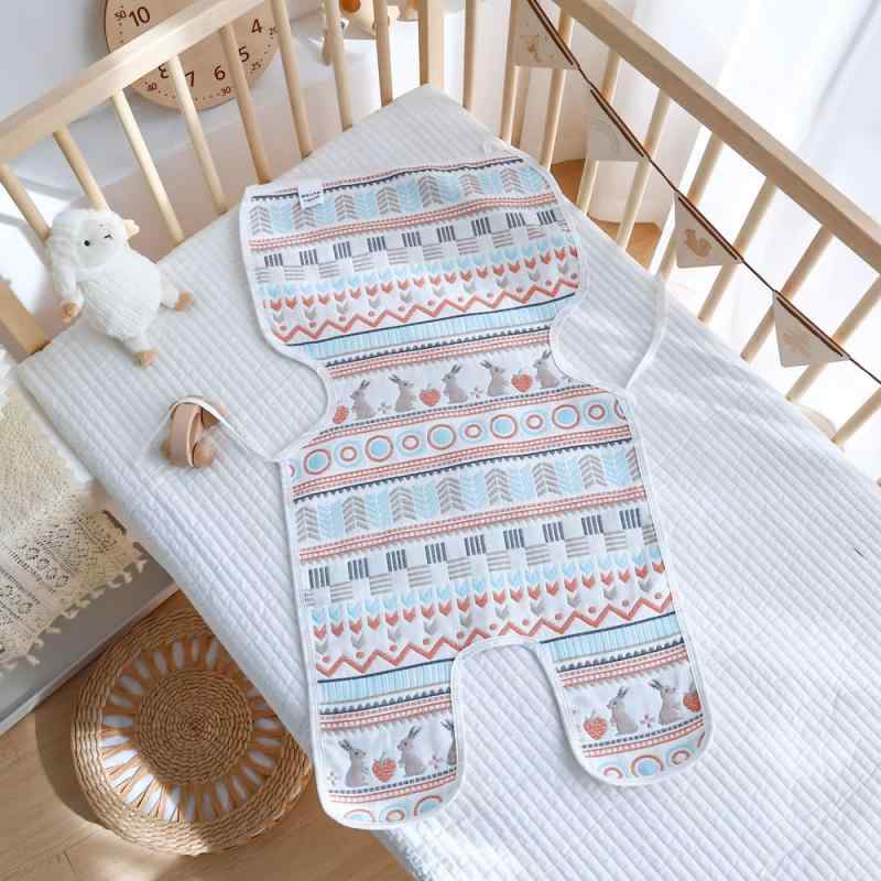 ベビー ベビーカーシート 赤ちゃん用 6重ガーゼ ブランケット 春夏 通気性 吸汗性 コットン 固定ベルト..