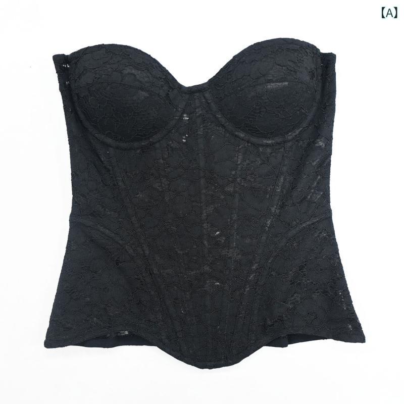 コルセット レディース フレンチスタイル レトロ クラシック 立体花柄 レース スチールボーン入り 薄手 スタイリッシュ シンプル バストアップ ウエストシェイプ 補正下着 万能 way-ugo-10450598 way-ugo サンプル画像2