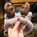 ヘアバンド レディース 韓国風 かわいい キャラクター 大きな目 カニ 鹿の角 もこもこ ふわふわ ユニーク 洗顔 メイク パック おうち時間 リラックスタイム...