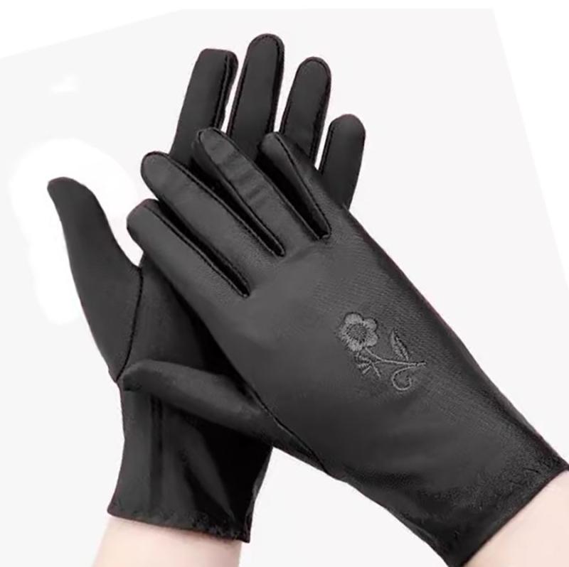 手袋 レディース グローブ 薄手 スパンデックス 高伸縮 ストレッチ UVカット 日焼け対策 フルフィンガ..