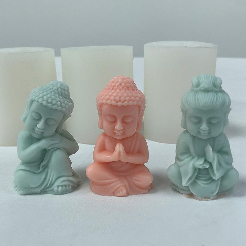 シリコンモールド 仏像 観音菩薩 如来様 仏様 アロマキャンドル 蝋燭 レジン エポキシ樹脂 石膏オブジ..