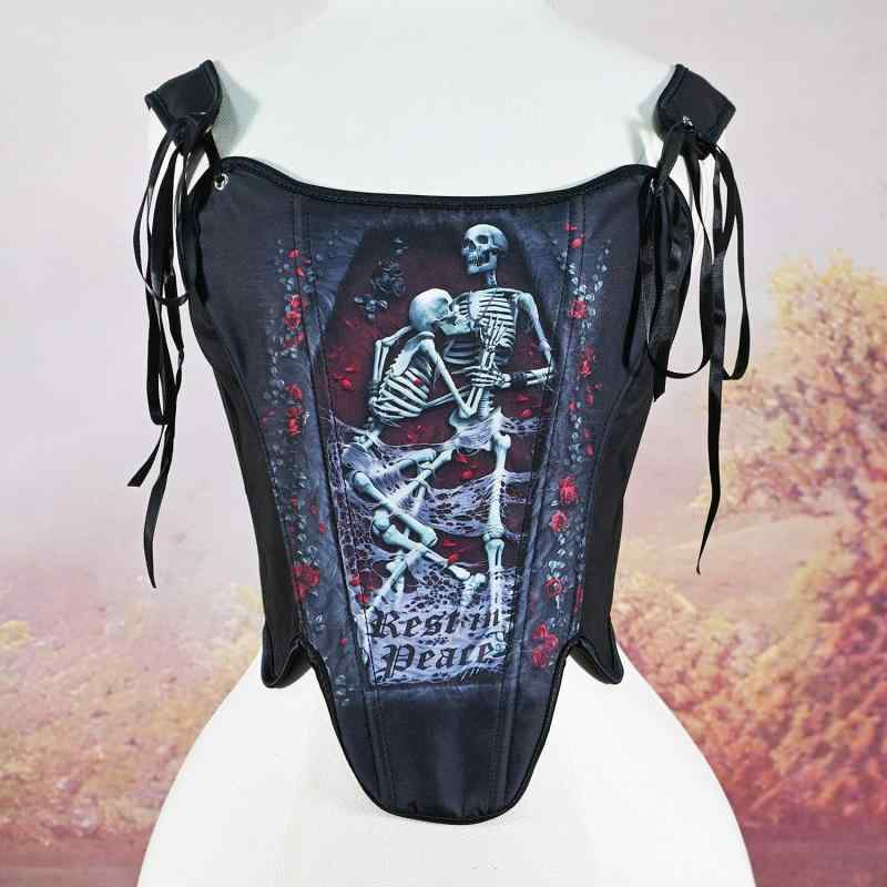 Body Suit - ビスチェ レディース クラシック Wストラップ フィッシュボーン入り バックレースアップ コルセット ウエストシェイプ ボディメイク 補正 薄手 ポリエステル 万能 オールシーズン