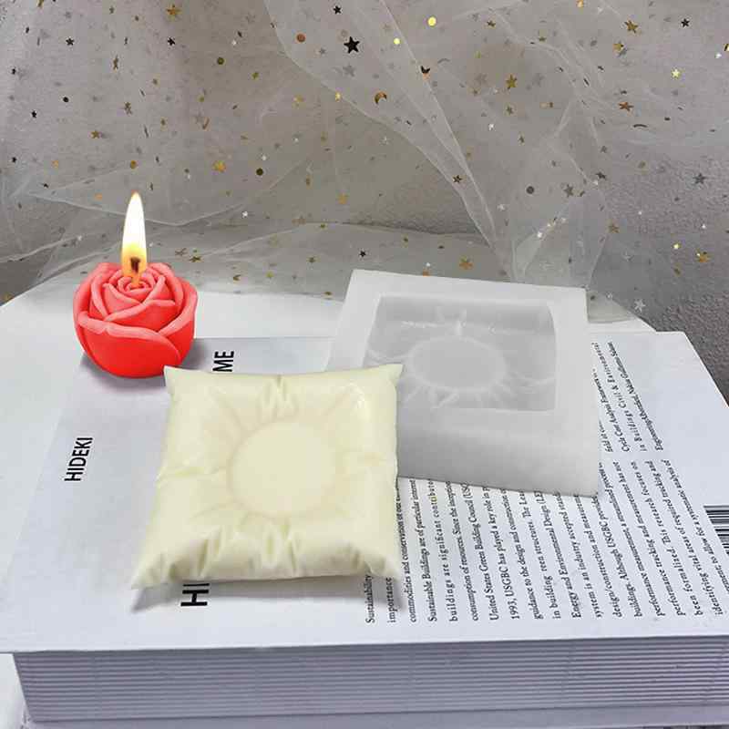 キャンドルモールド シリコン製 DIY 手作り アロマ ろうそく 枕型 ピロー型 クッション型 ベース 燭台 ..