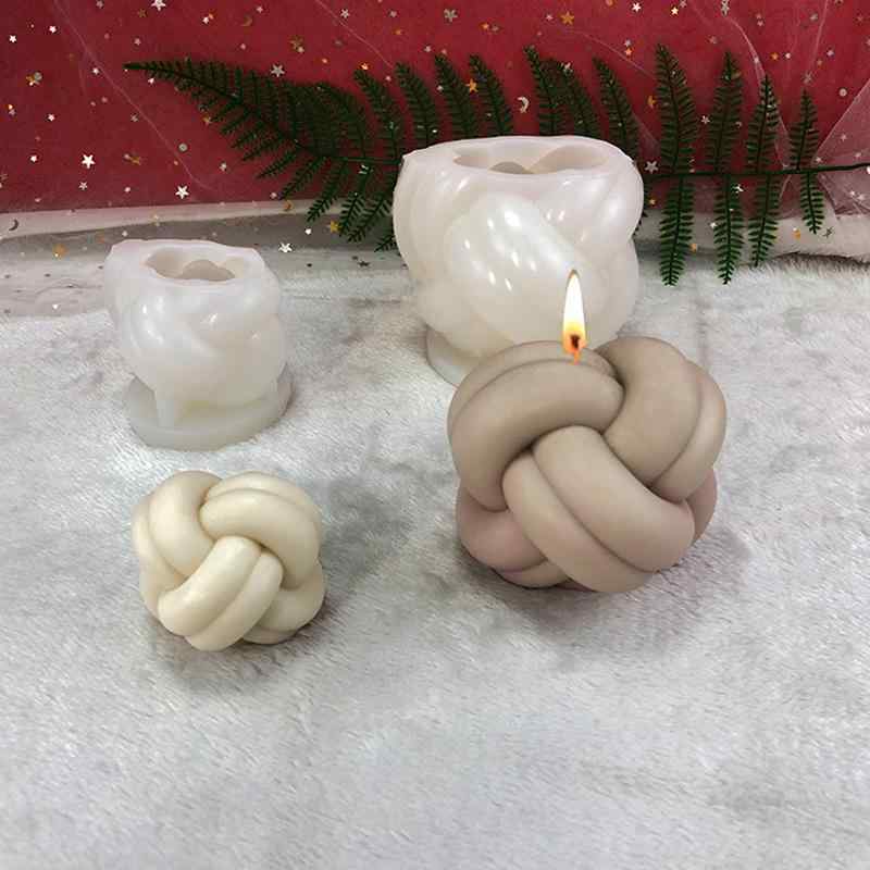 シリコンモールド 結び目 毛糸玉 ニットボール 立体 かわいい アロマキャンドル キャンドル アロマスト..