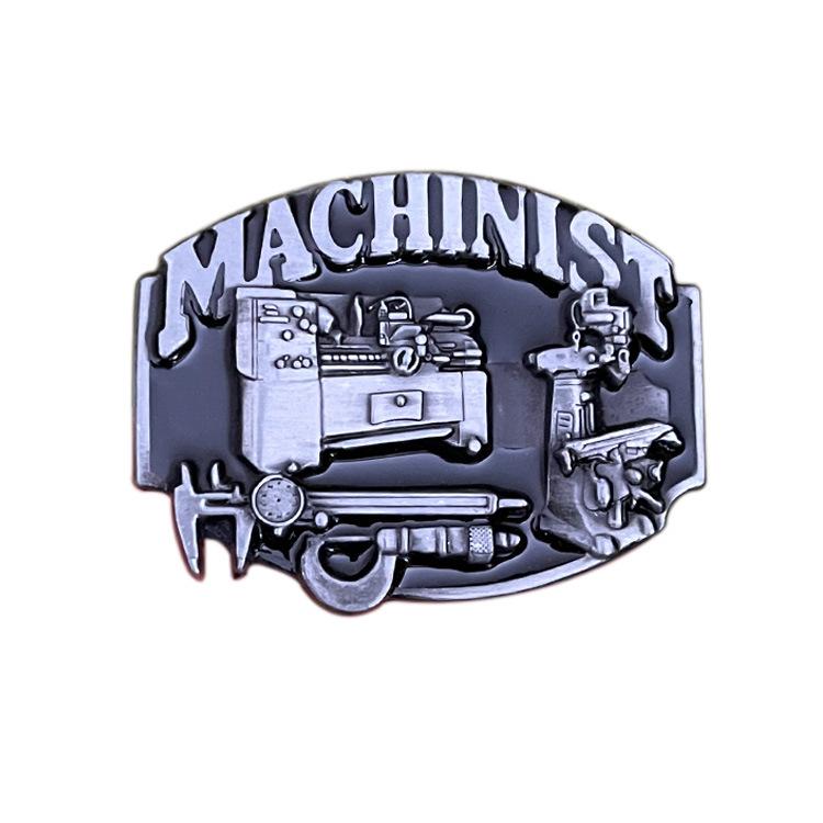 ベルトバックル メンズ 男性用 亜鉛合金製 プレートバックル スムーズバックル 整備士 メカニック ノギ..