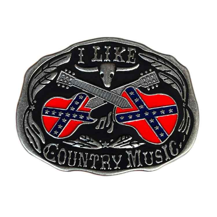 ベルトバックル メンズ 男性用 ウエスタンカウボーイ 西部劇風 音楽モチーフ 牛ヘッド ギター ロックフ..