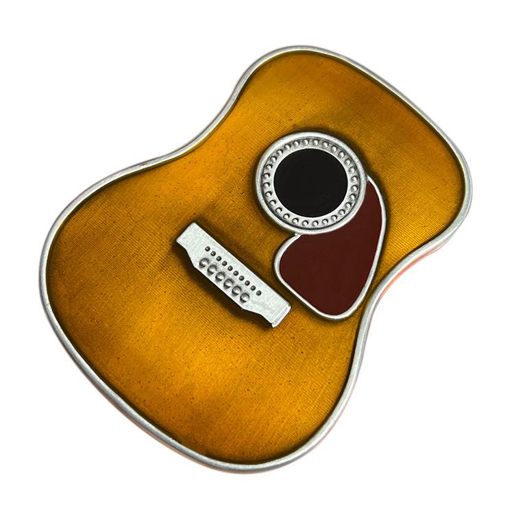 バックル 男女兼用 ユニセックス 亜鉛合金 ギターモチーフ 音楽デザイン ウエスタン調 欧米風 ロックテ..