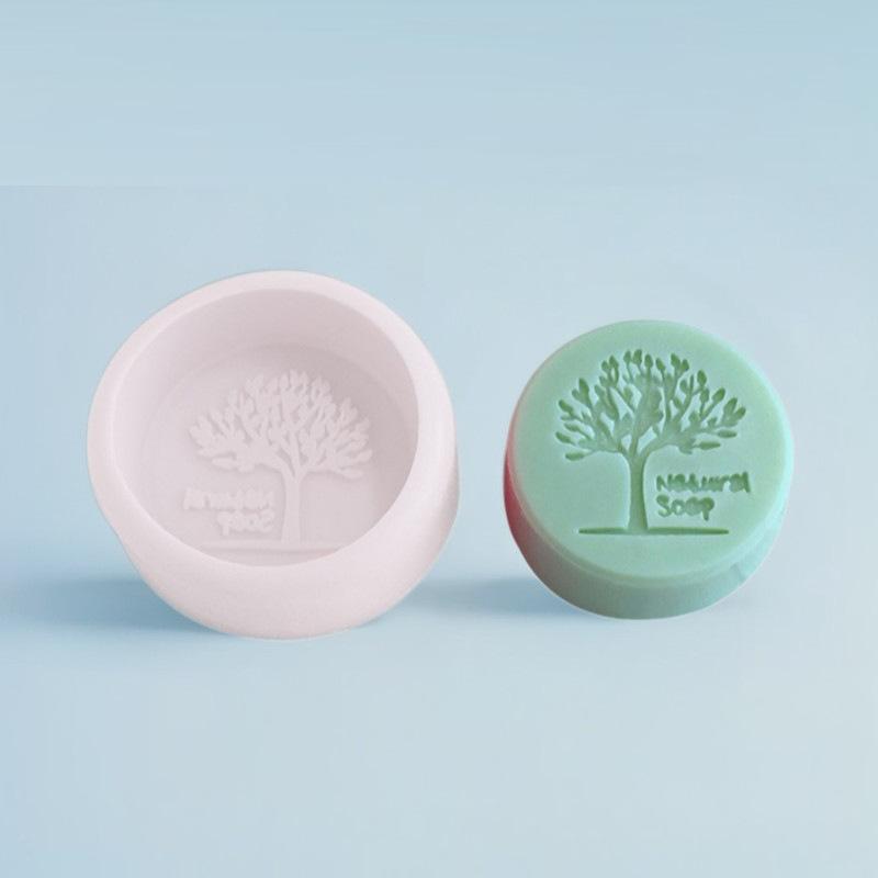シリコンモールド 円形 大木 ツリー アロマキャンドル レジン液 石膏オーナメント 手作り石鹸 ハンドメイドソープ DIY 型(x2)