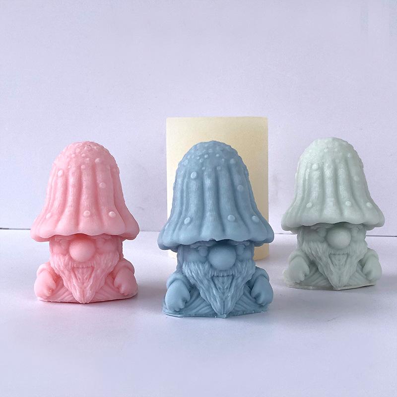 キャンドル型 クリスマス サンタクロース ノーム きのこ頭 立体 シリコンモールド DIY ハンドメイド ア..