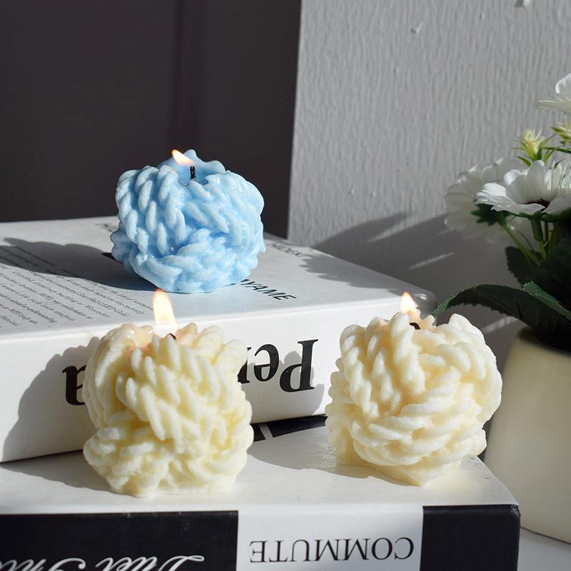 モールド 毛糸玉 ニットボール DIY キャンドル ろうそく 石鹸 ハンドメイドソープ 石膏 アロマストーン..