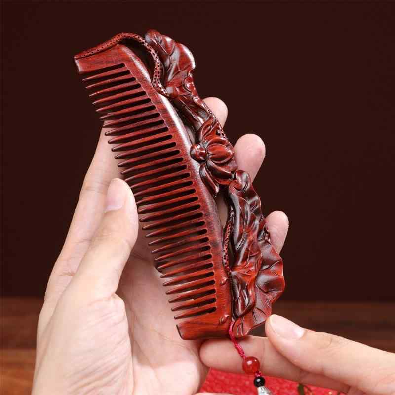 ヘアアクセサリー レディース 女性用 高級感 紫檀 木製 櫛 コーム かんざし 髪飾り 蓮の花 月 和柄 和装小物 ギフトセット 贈り物