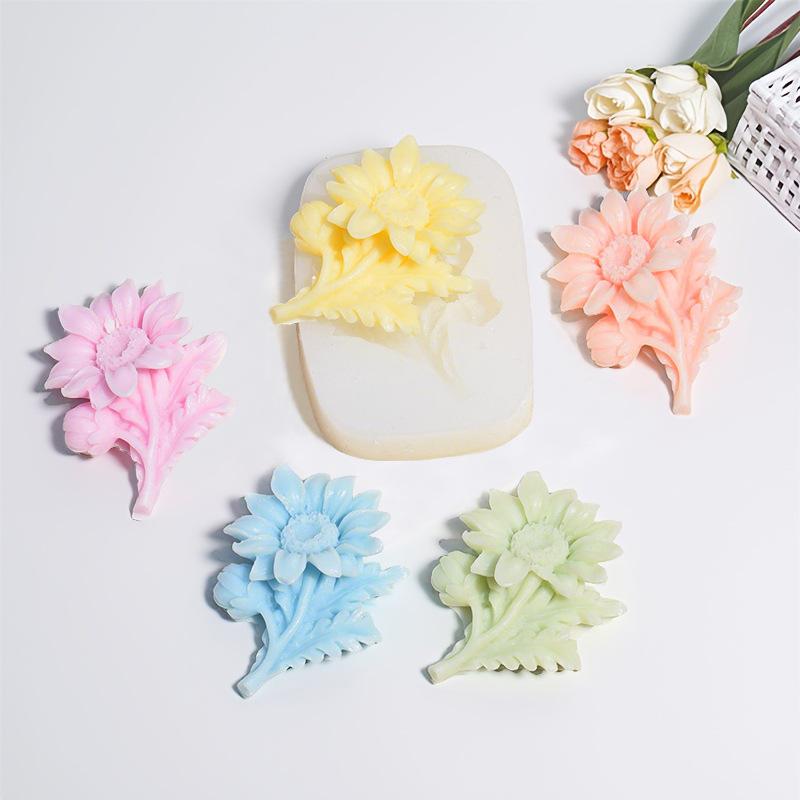 シリコンモールド ひまわり 車載用 エアコン吹き出し口 アロマストーン DIY 手作り デコレーション 塗..