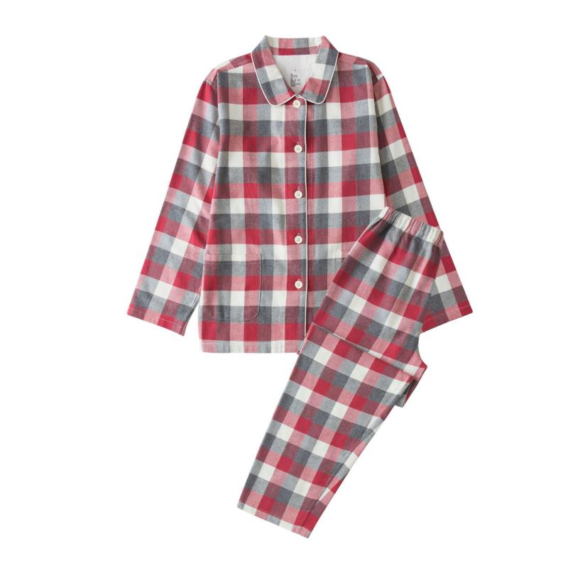 パジャマ 男女兼用 メンズ レディース カップル ペア 綿 フランネル 厚手 あったか 秋冬 長袖 長ズボン..