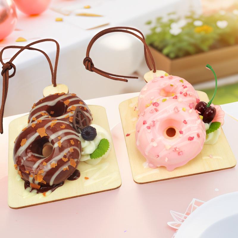 ドーナツ 食品サンプル チョコレート ケーキ スイーツ リアル マグネット付き PU素材 冷蔵庫 インテリア 雑貨 飾り モダン シンプル オフホワイト ピンク ブラック 3個セット