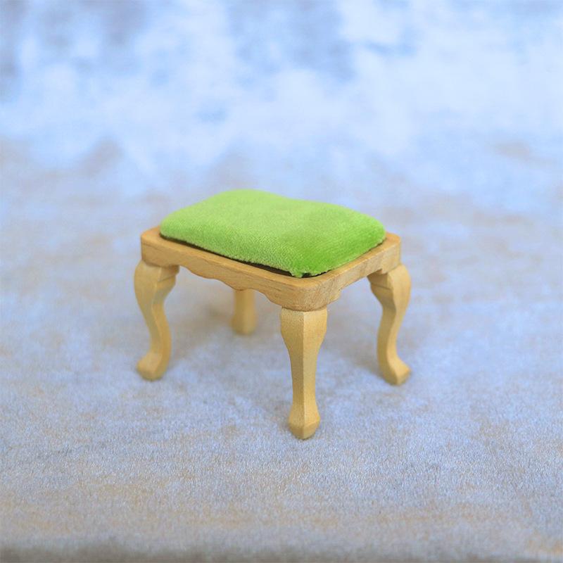 ミニチュア家具 ドールハウス 1/12スケール バーチ材 無垢木製 DIY 無塗装 素地 ミニスツール 椅子 ミニチュアチェア ヨーロピアン インテリア雑貨