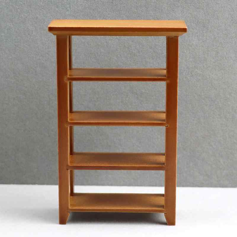 ドールハウス家具 1/12スケール ミニチュア おしゃれ 栗色 四段 花台 フラワーラック シェルフ 飾り棚 欧風 クラシック 樺木製 OB11ドール用 ディスプレイ コレクション