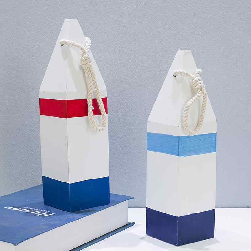 インテリア雑貨 地中海風 木製フロート 漁網 魚モチーフ 四角型 ウォールデコレーション 置物 オブジェ 撮影用小物 淡いブルー レッド おしゃれ