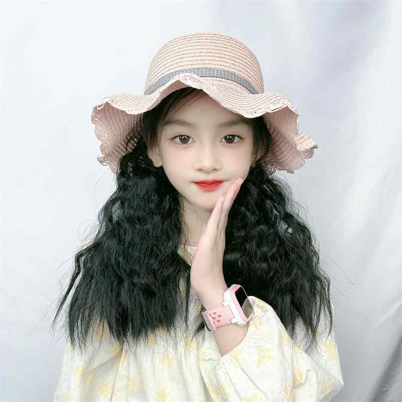 ウィッグ キッズ 女の子 帽子一体型 フルウィッグ 自然 ロング 巻き髪 カールヘア 耐熱ファイバー 人工毛 ボリュームアップ ダークブラウン ライトブラウン ブラック 子供 かつら