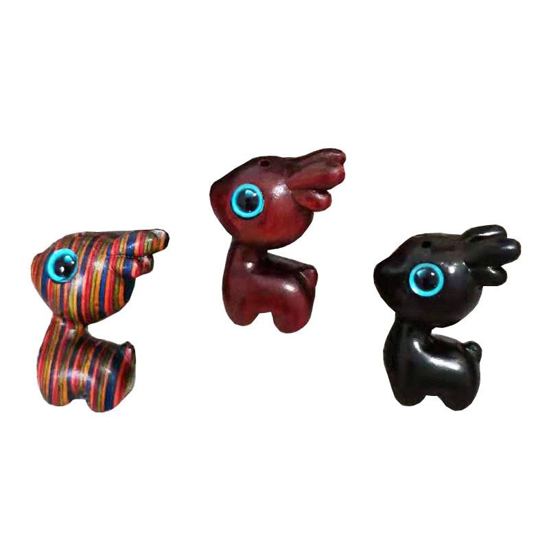 キーホルダー 鹿 バンビ アニマル 紫檀 黒檀 緑檀 木製 天然木 バッグチャーム カーチャーム ストラップ キーリング ペンダントトップ アクセサリー パーツ 手作り オリジナル 装飾品