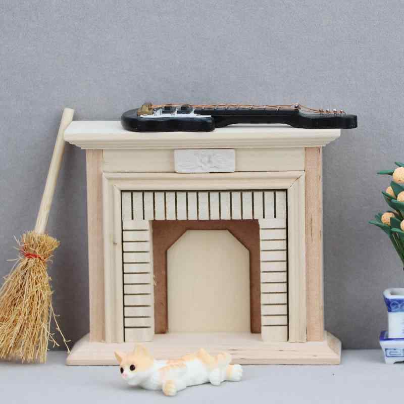 ドールハウス ミニチュア家具 木製 DIY 暖炉 白木 無塗装 シーン ディスプレイ ジオラマ モダン シンプル 手作り コレクション 小物