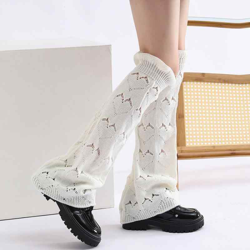 レッグウォーマー レディース 秋冬 Y2K レトロ マイヤールカラー ボタン付き 配色 ルーズソックス ニッ..