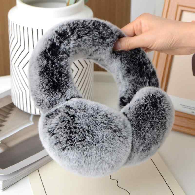 耳あて 男女兼用 レッキスラビットファー もこもこ ふわふわ 折りたたみ式 フルカバー かわいい 防寒 暖かい 保温 韓国風 イヤーマフラー 普段使い カジュアル 無地 ブラック ホワイト グレー ピンク ヒョウ柄 冬