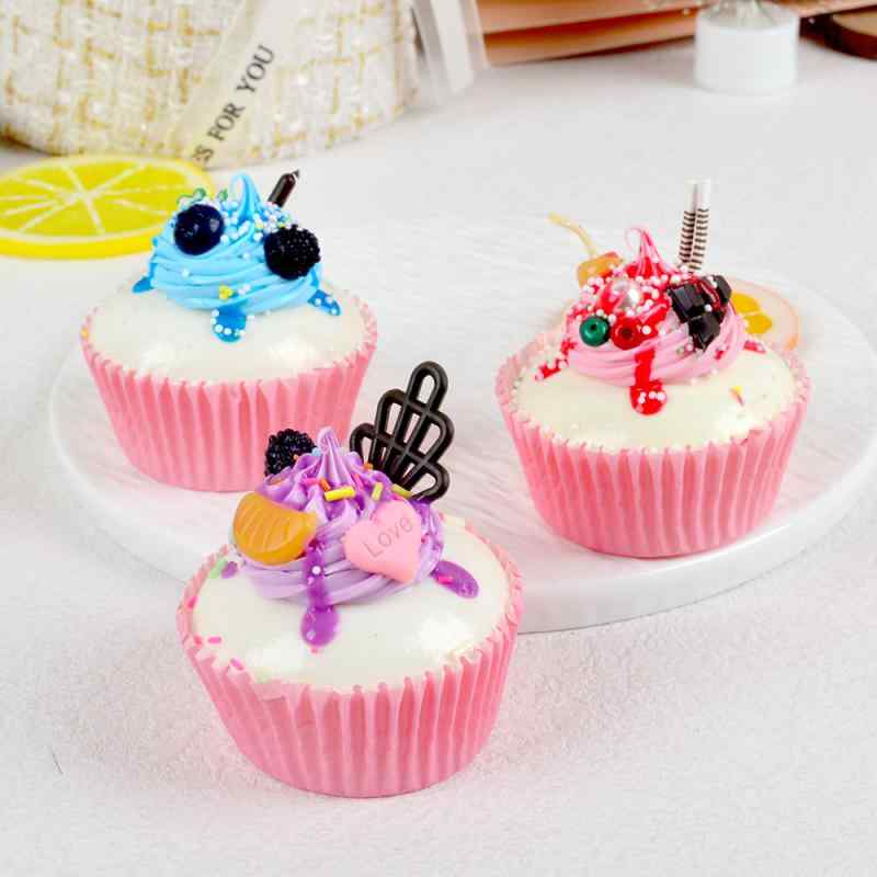 食品サンプル PU フェイクスイーツ カラフル カップケーキ ミニパン ケーキ模型 撮影小物 店舗ディスプレイ おままごと インテリア雑貨 パステルカラー デザート模型