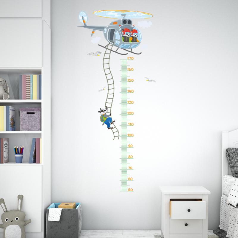 ウォールステッカー キッズ 子供 飛行機 動物 キャラクター アニメ 身長計 貼ってはがせる 防水 PVC製 ..