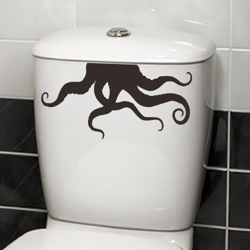 ウォールステッカー タコ オクトパス トイレ蓋 バスルーム インテリア 飾り 剥がせる おしゃれ ユニー..