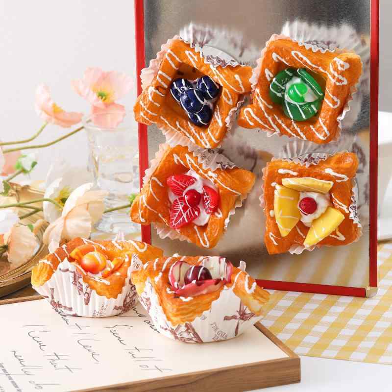 食品サンプル リアルな フルーツ フランスパン ミニパン ケーキ 模型 フェイクフード かわいい おしゃれ PU製 インテリア雑貨 冷蔵庫マグネット ディスプレイ 置物 オブジェ