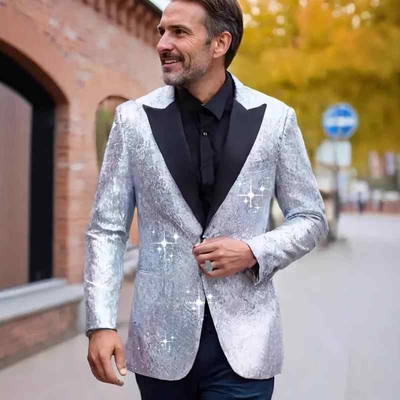 ジャケット メンズ ゴールド スパンコール ステージ衣装 欧米風 韓国風 イベント 司会 ホスト ナイトクラブ パーティー パフォーマンス 撮影用 形態安定