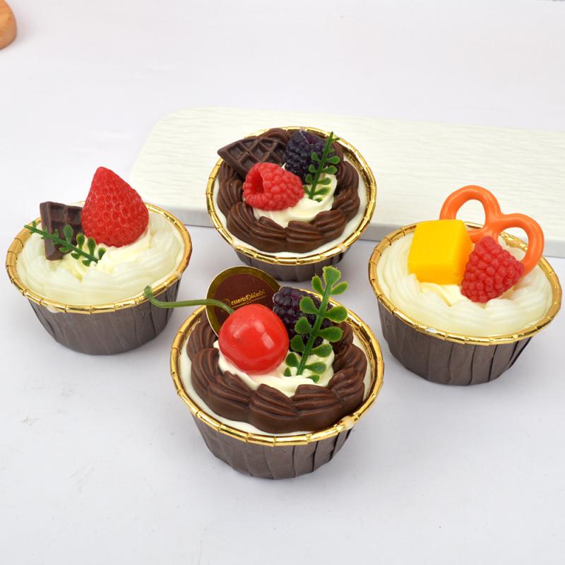 食品サンプル フェイクスイーツ カップケーキ 7cm 丸型 クリーム PU素材 冷蔵庫マグネット 子供 キッズ おもちゃ ままごと ディスプレイ インテリア雑貨 かわいい 複数カラー プレゼント