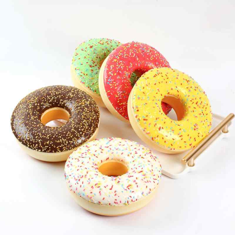 スクイーズ 17cm 大型 シュガースプリンクルドーナツ スイーツパン 低反発 もちもち やわらか PU素材 食品サンプル おもちゃ 癒しグッズ ストレス解消 カラフル コレクション ギフト プレゼント 子供 大人