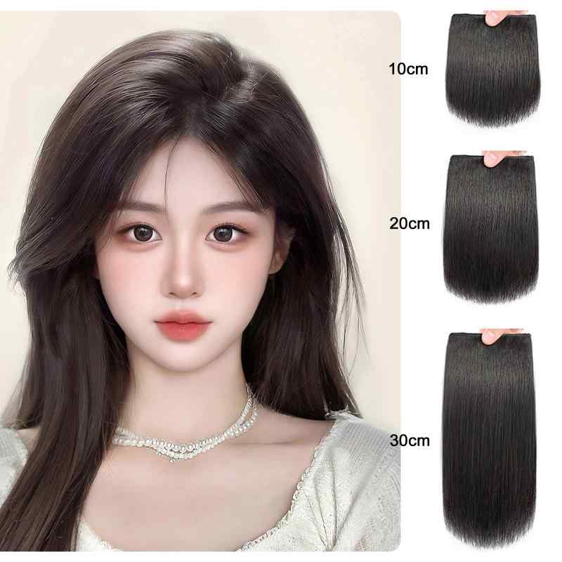 ヘアピース レディース 頭頂部用 薄毛隠し 絶壁解消 ボリュームアップ 自然な 隠しタイプ マシンメイド ストレート 人工毛 耐熱ファイバー サイド増量 ブラウン系 ブラック系