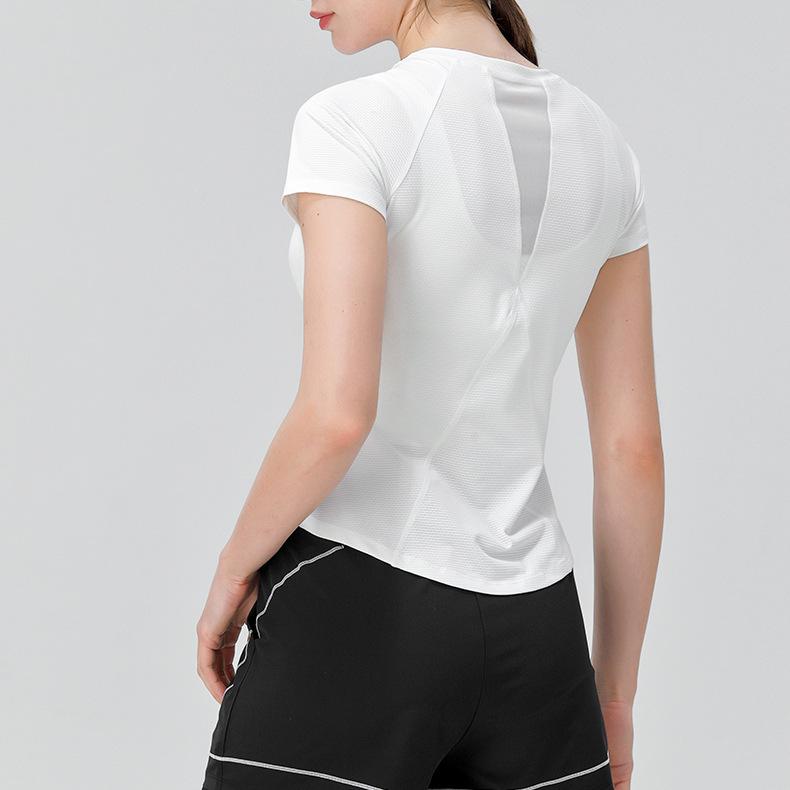 Tシャツ レディース ヨガ トップス 半袖 ラウンドネック スリムフィット 吸汗速乾 通気性 ストレッチ ..