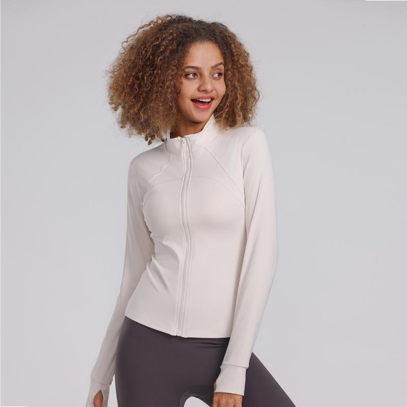 ジャケット レディース スポーツウェア ヨガ フィットネス 吸湿速乾 スリムフィット スタンドカラー 長..