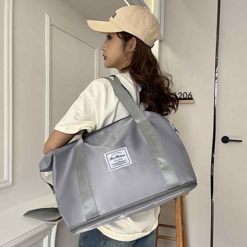 ボストンバッグ メンズ レディース 兼用 スポーツ ジム フィットネス 旅行 トラベル 出張 宿泊 大容量 機内持ち込み キャリーオン 乾湿分離 防水 拡張機能 丈夫 キャンバス