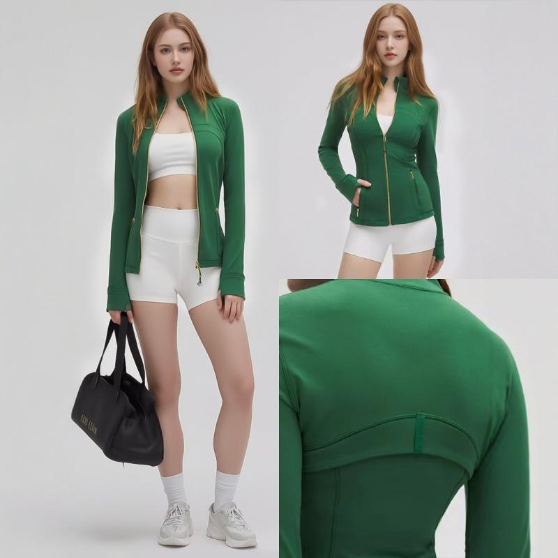 ジャケット レディース 春夏 スタンドカラー ゴールドファスナー 伸縮性 高弾力 ナイロン スパンデック..