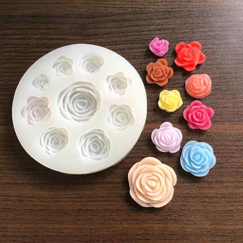 シリコンモールド 9連 バラ 薔薇 花 