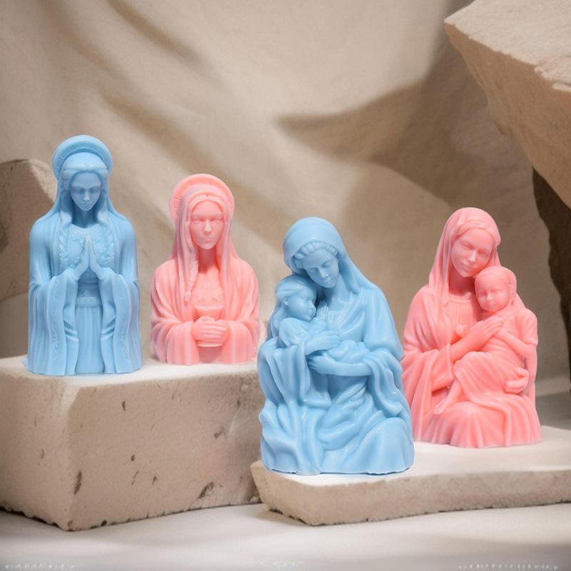 シリコンモールド ヨーロッパ風 女神像 人物像 アロマキャンドル アロマストーン レジン型 石膏 オブジェ DIY クラフト ハンドメイド モダン シンプル(x2)