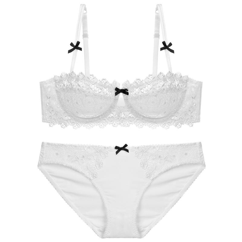 ブラジャー&ショーツセット セクシー 純欲系 小胸さん向け 寄せ上げ 谷間メイク 極薄 レース 通気性 快適 リフトアップ 脇高 欧米風