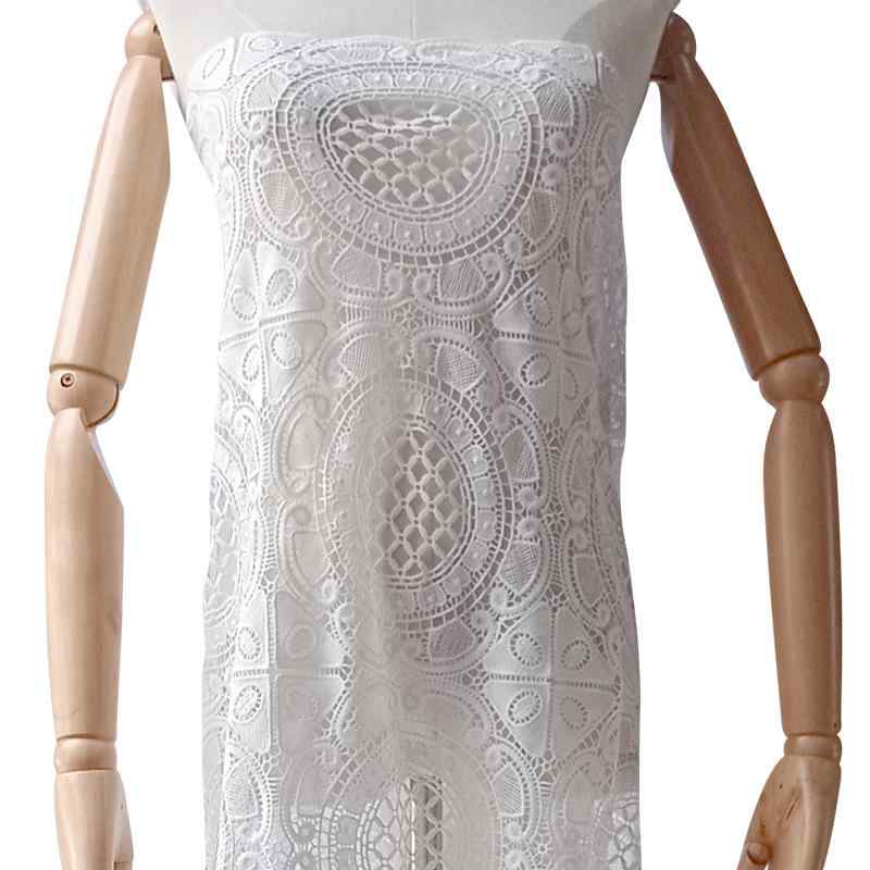 水溶性刺繍レース生地 再生繊維 透かし彫り 立体 幾何学模様 花柄 ポリエステル ウェディングドレス ワ..