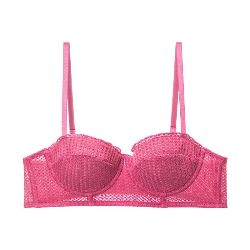 ブラジャー レディース フレンチスタイル 薄手モールド ハーフカップ 谷間メイク 寄せ上げ バストアップ 小胸 ボリュームアップ 脇高サポート 垂れ防止 通気性 快適 セクシー フェミニン ナイロン スパンデックス素材