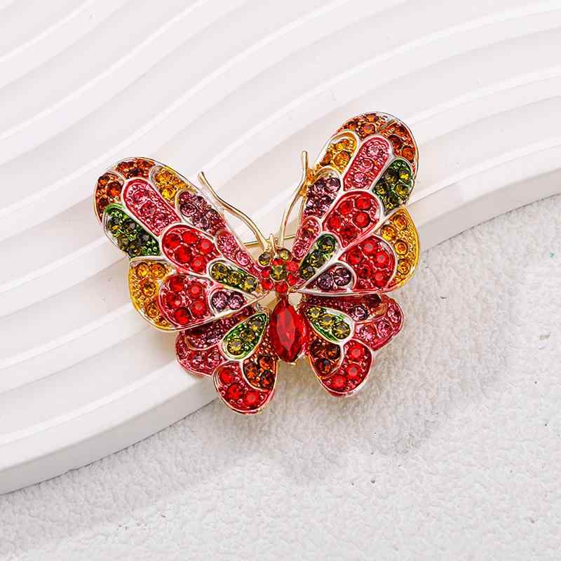 ブローチ レディース 蝶 ラインストーン 亜鉛合金製 エレガント おしゃれ 結婚式 パーティー 卒業式 入..