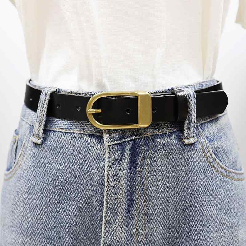 ベルト レディース 本革 牛革 レザー ブラック シンプル ベーシック ウエストマーク カジュアル デイリーユース スカート デニム ジー..