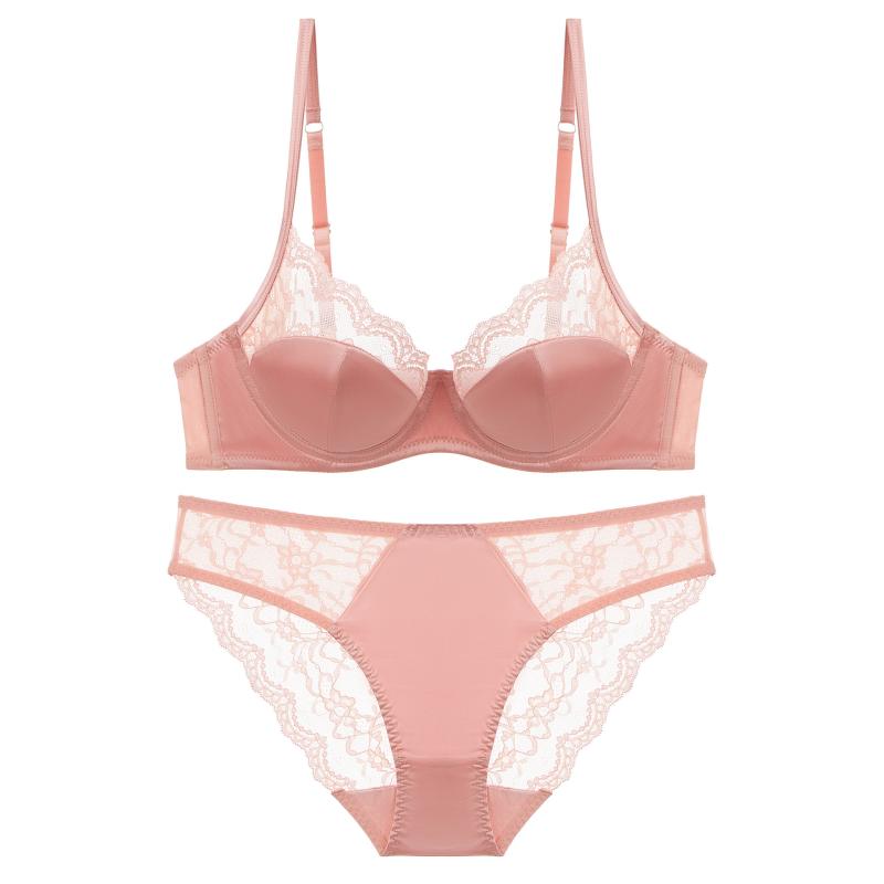 ブラジャー レディース セクシー フレンチピュア 薄手 スムース レース 3/4カップ 寄せ上げ 谷間メイク グラマー 着痩せ リフトアップ 脇高 副乳カバー ホールド 快適 通気性 デイリーユース