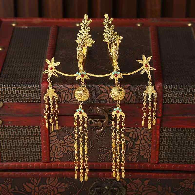 髪飾り レディース 漢服 古典 鳳凰 牡丹 絹花 造花 タッセル 歩揺 冠 豪華 宮廷 唐風 エレガント 和装 ..