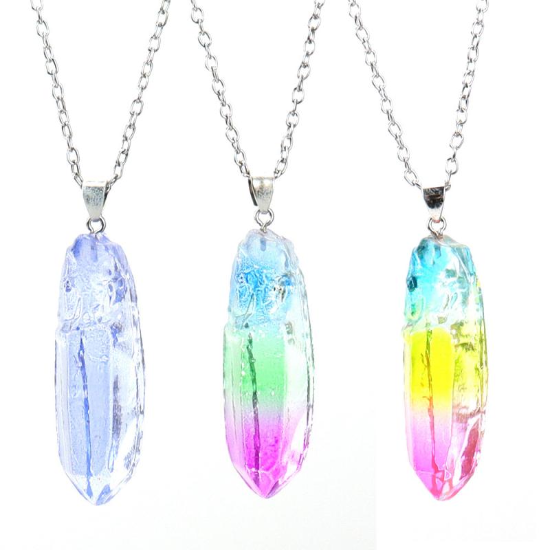 ・主な素材: 宝石・加工方法: 手作業・チェーンスタイル: クロスチェーン・ペンダント素材: 水晶・長さ: 51～60cm・カラー展開: 幻想色A, 幻想色B, ブルー, ホワイト・流行要素: 平安ロック・スタイル: 甘辛ミックス・重さ: 20g・スタイル分類: 個性的なトレンド・カテゴリ: ネックレス・対象: 女性用・流行要素分類: エスニック, 和風