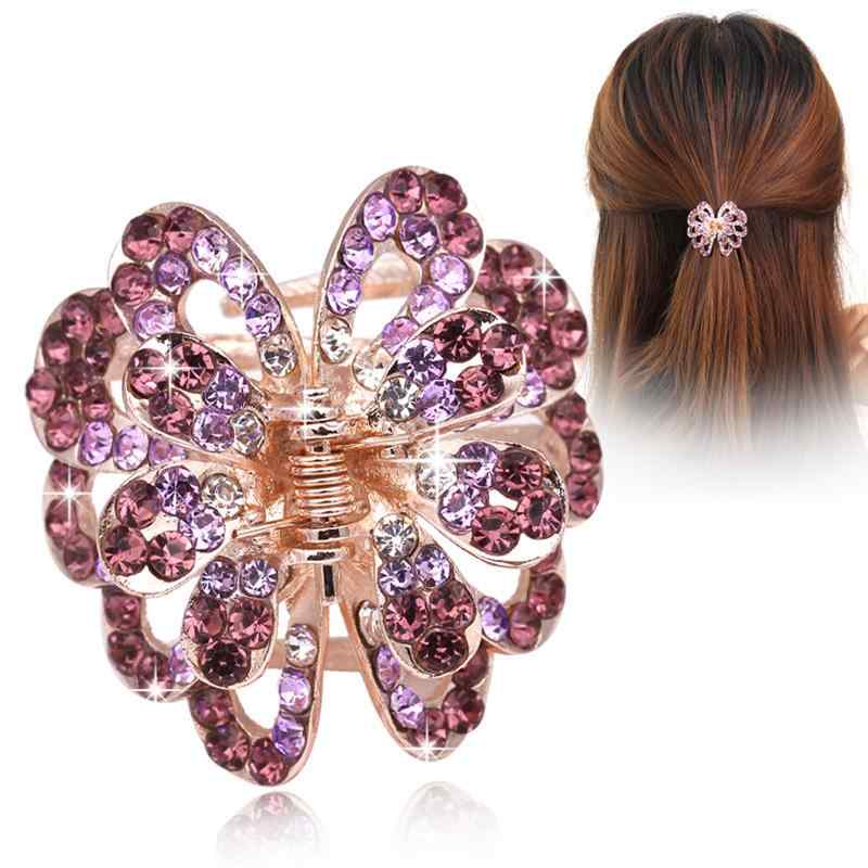 ヘアクリップ レディース 女性用 大人 ラインストーン キラキラ 華やか 合金製 レトロ クラシック ヴィンテージ バンスクリップ 髪留め まとめ髪 アップヘア サイドクリップ 普段使い オフィス フォーマル シンプル エレガント ミディアムサイズ ヘア